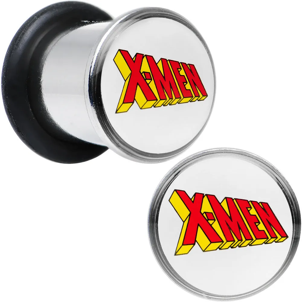 0 Gauge Licensed X-Men Single Flare Steel Tunnel Plugs Set