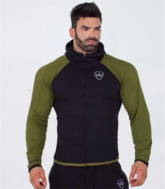 2018 Men gyms Hoodies Brand Clothing Men Hoody Zipper Casual Sweatshirt Muscle Men's Slim Fit Fitness hooded Jackets