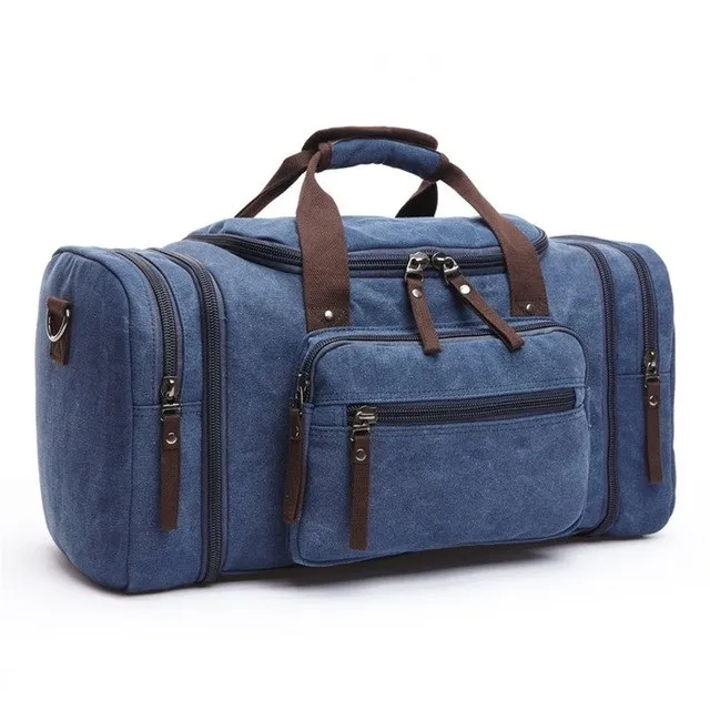 2018 Men Travel Bag Canvas Multifunction Leather Bags Carry On Luggage Bag Men Tote Large