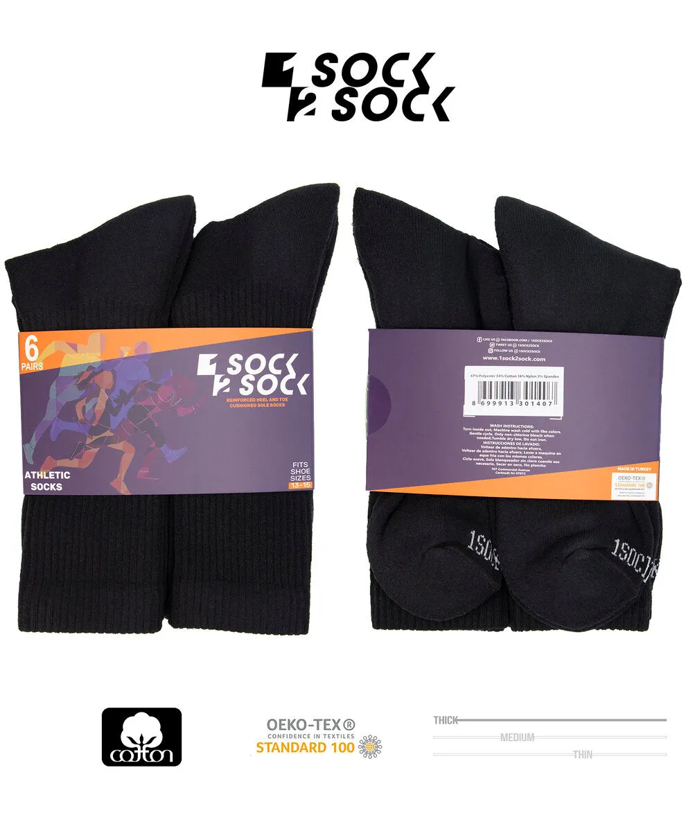 6 PACK ATHLETIC SPORT CREW SOCKS