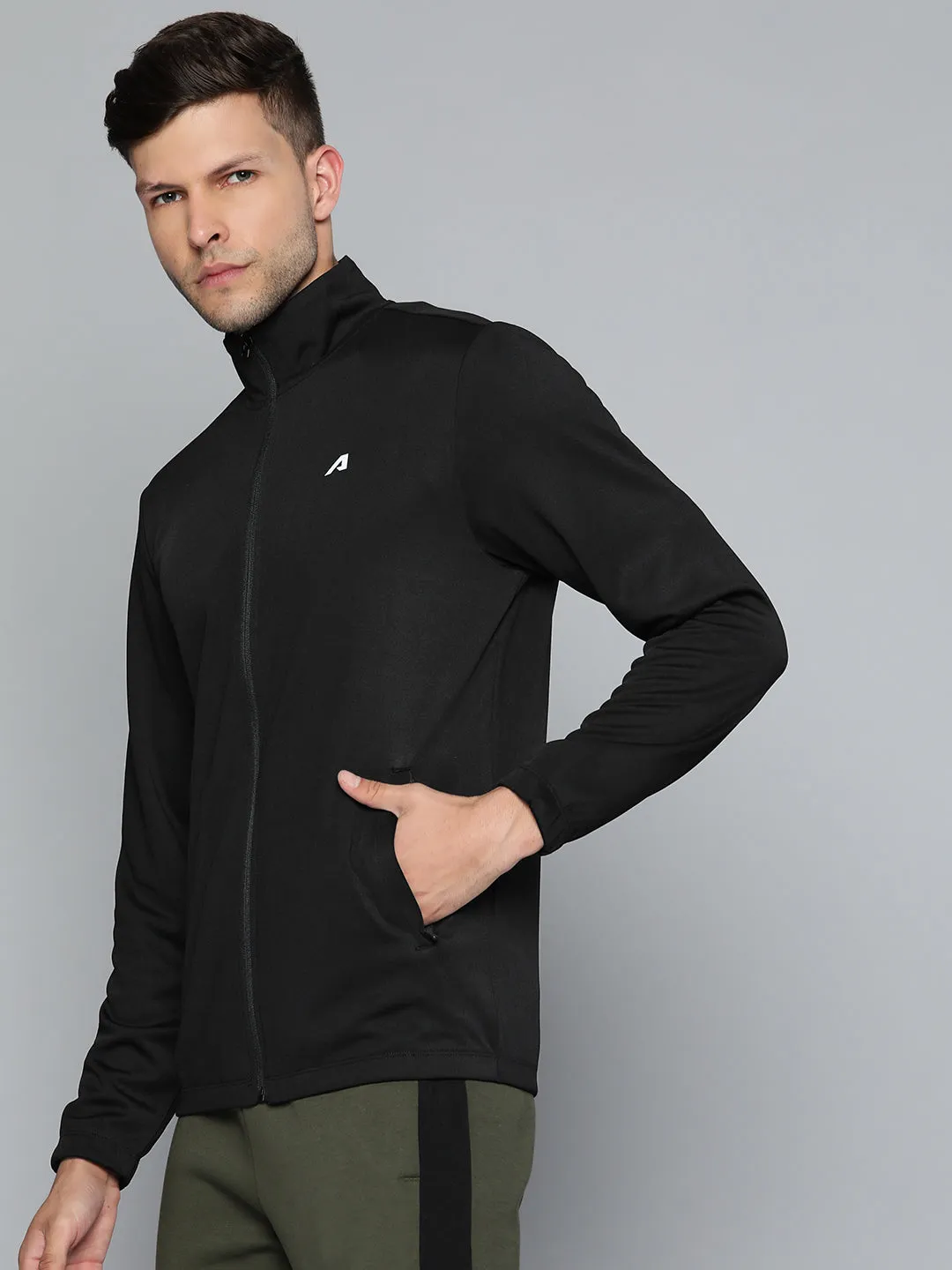 Alcis Men Black Solid Sweatshirt