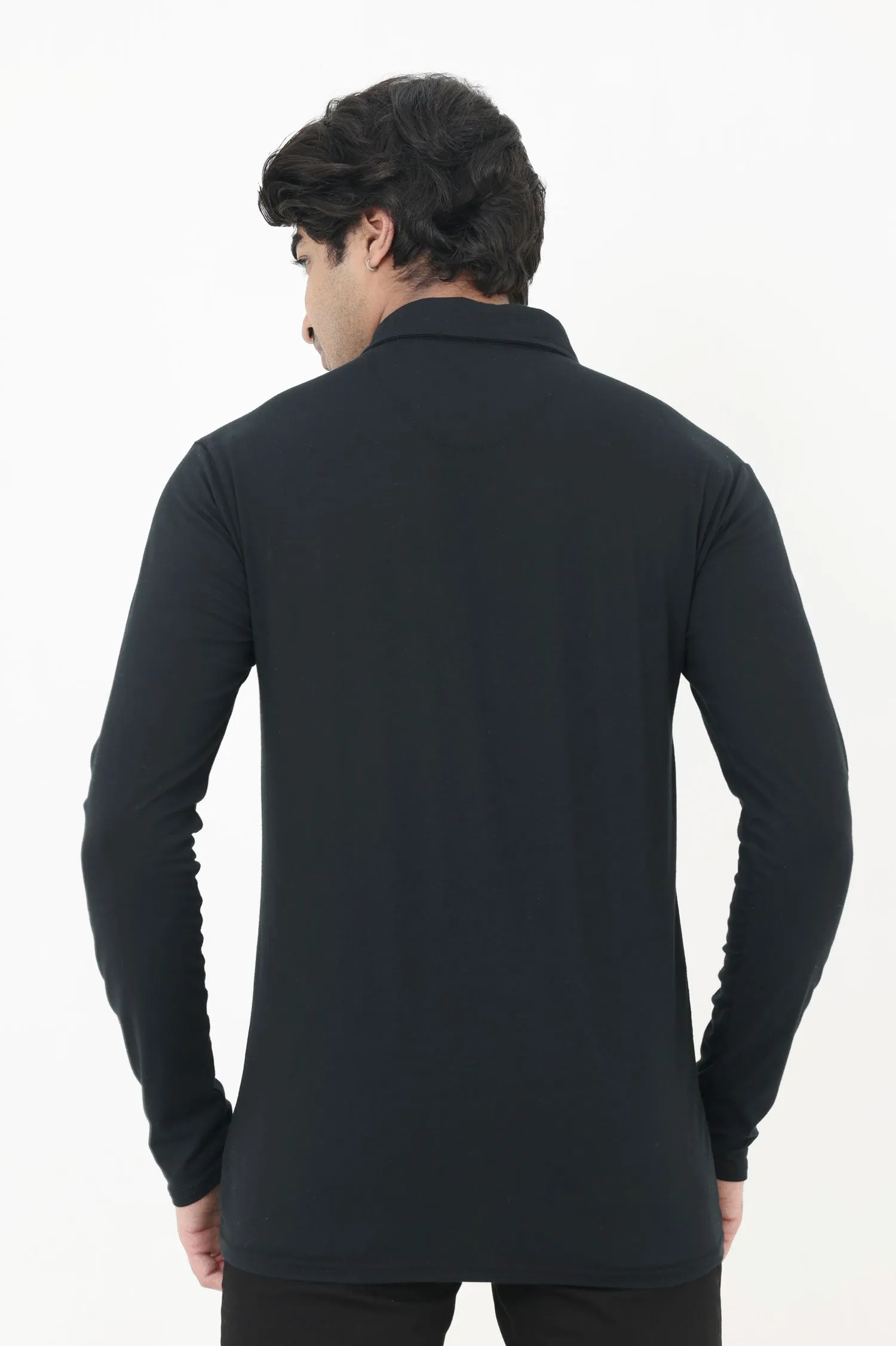 ALMAS MEN ZIPPED SHIRT-BLACK