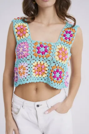 Anobel Copenhagen - Crochet Tank Top Q308 - Turquoise