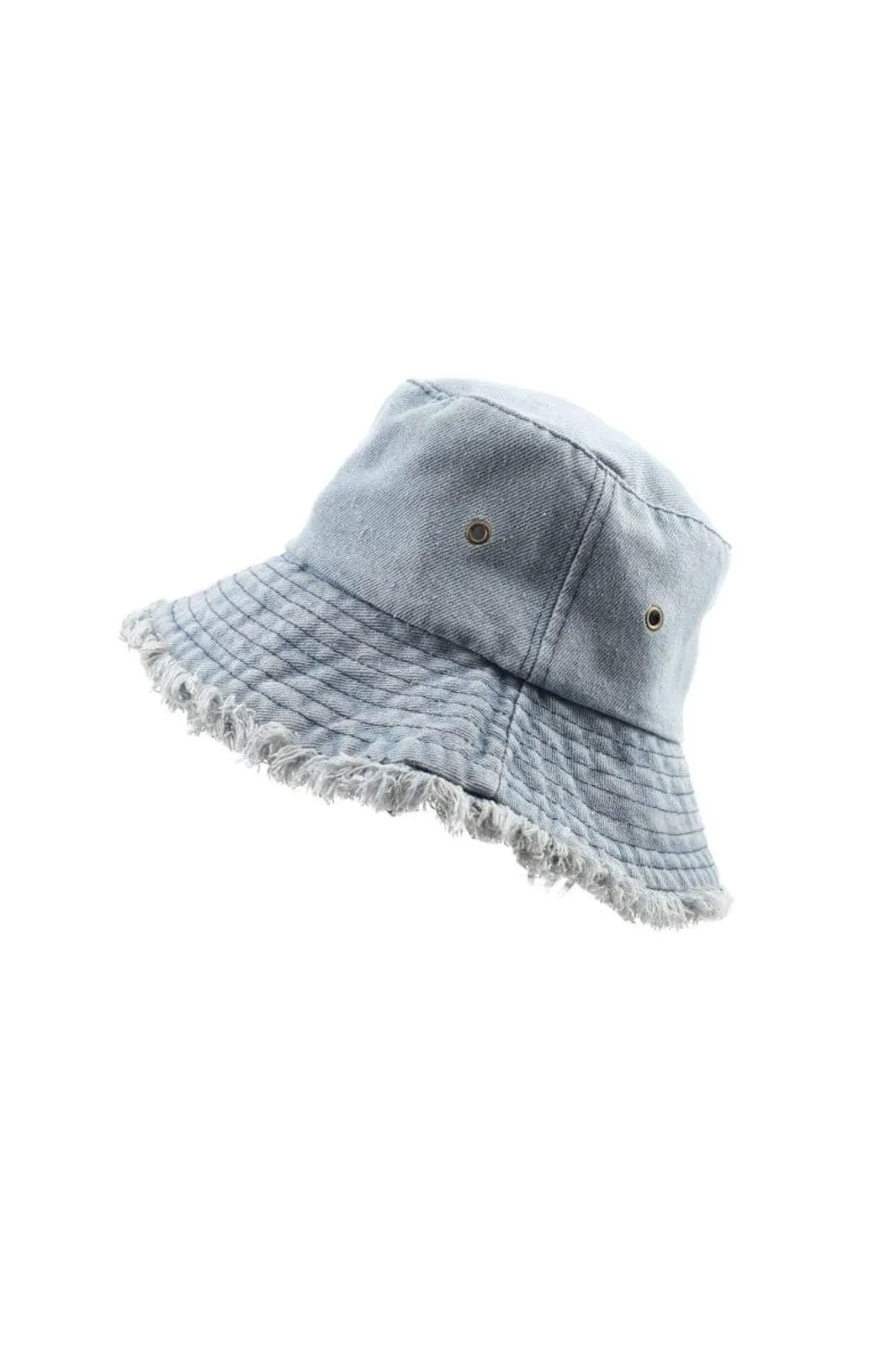 Anobel Copenhagen - Frayed Edge Denim Bucket Hat H-29073. - Light Blue