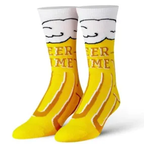 Mens Novelty Crew Socks - Beer Time Theme