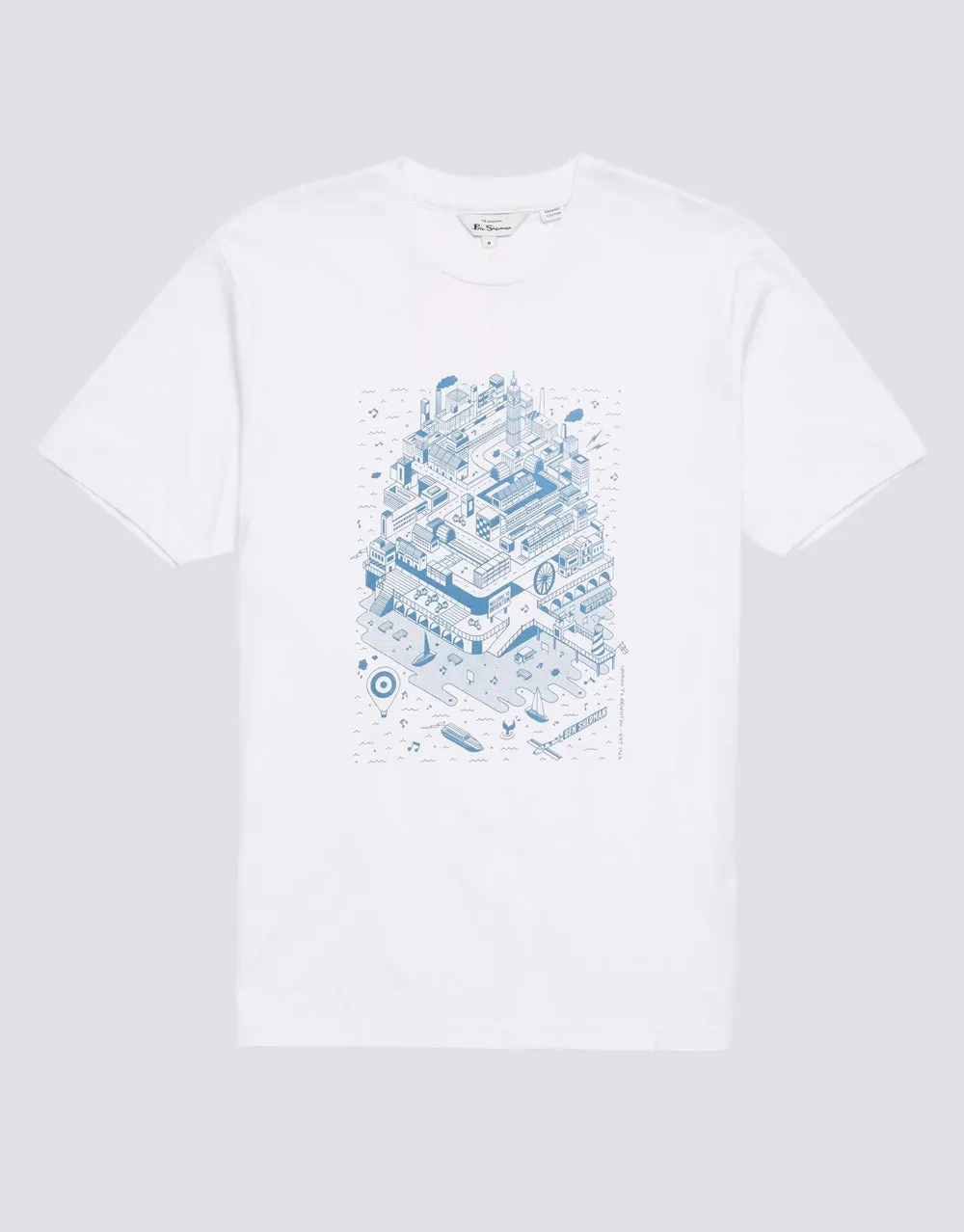 Ben Sherman London To Brighton Print White T-Shirt