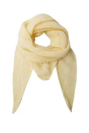 Black Colour - Bcdell Knitted Mini Scarf - Pastel Yellow