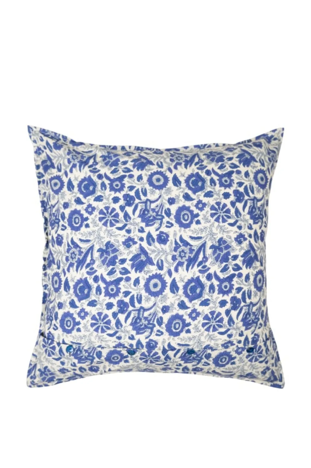 Black Colour - Bcflora Cushion Cover - Royal Blue