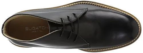 BUGATCHI MEN'S MILANO CHUKKA BOOT, NERO, 12 M US