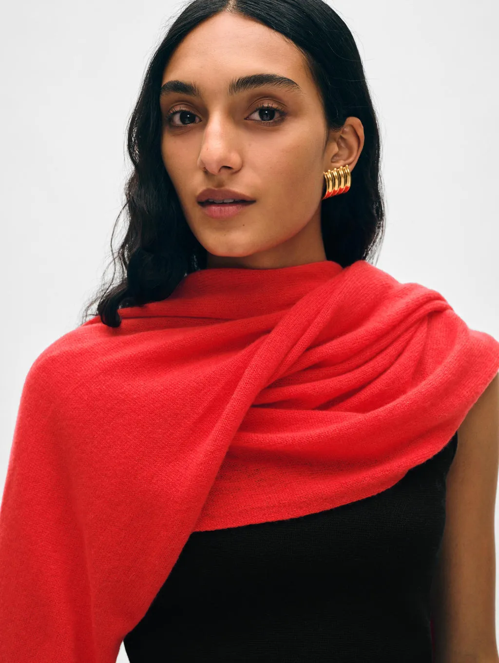 Cashmere Travel Wrap Bright Scarlet Red