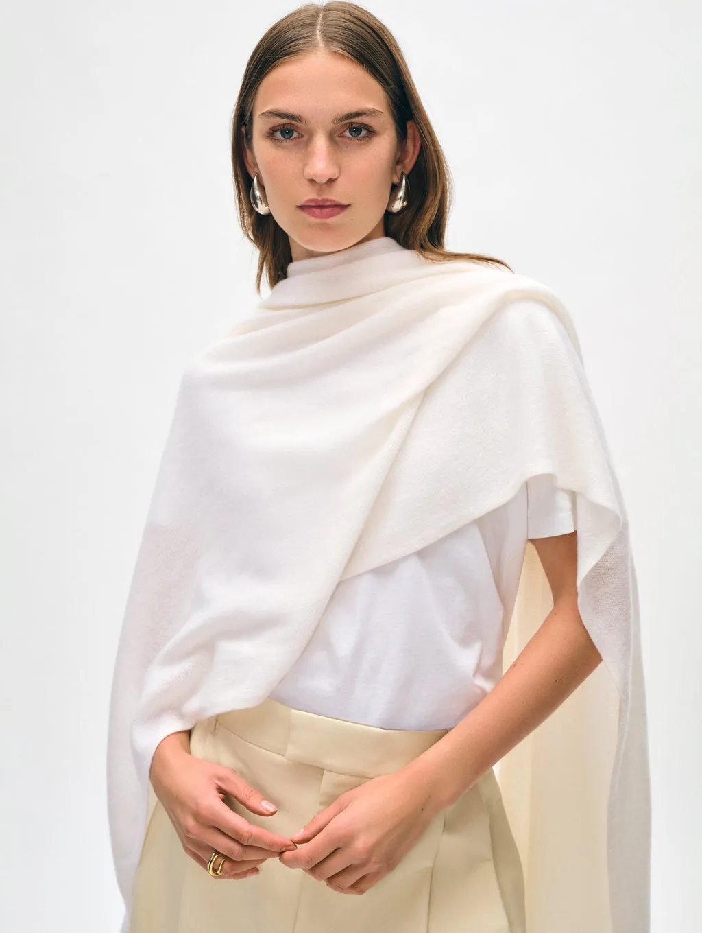 Cashmere Travel Wrap Soft White