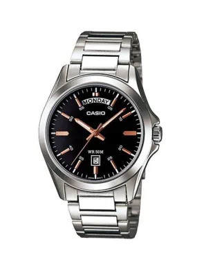 Mens Casio Stainless Steel Watch - MTP-1370D-1A2VDF - Sleek and Durable Design