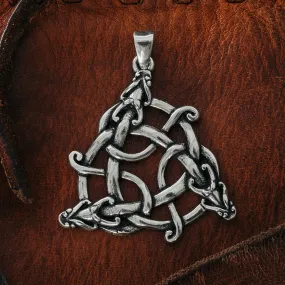 Coiling Triquetra Pendant, Silver