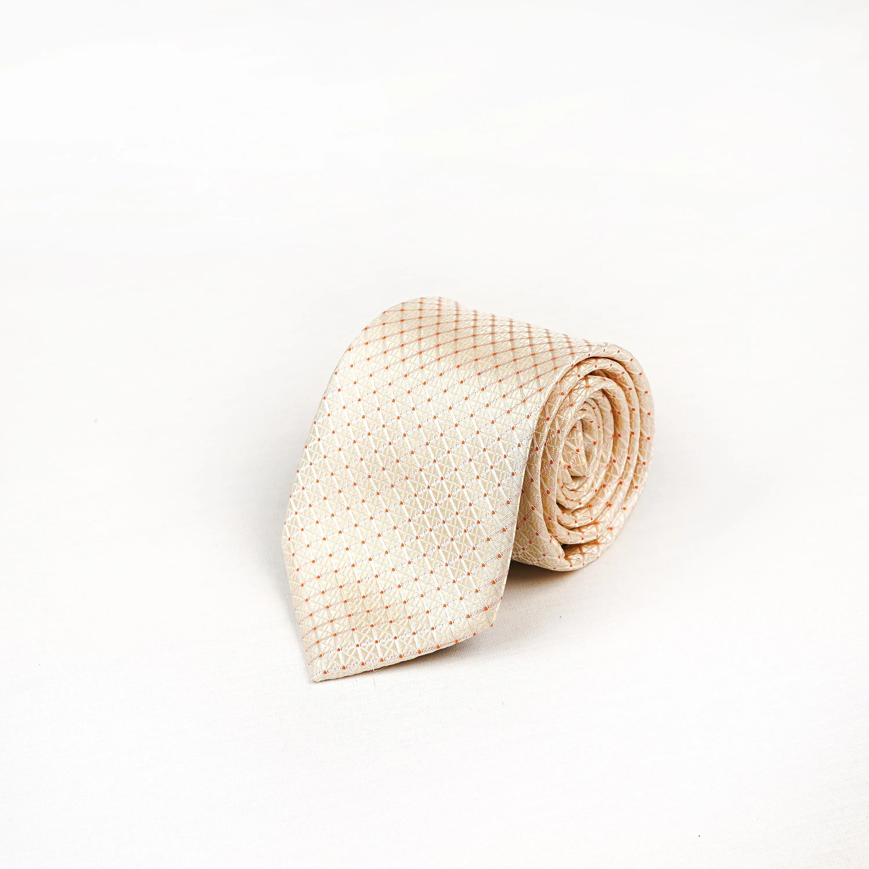 Cream Textured Silk Rich Tie