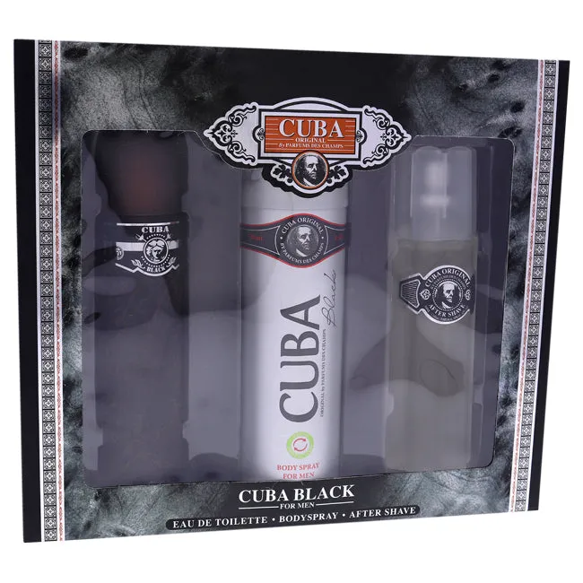 Cuba Black by Cuba for Men - 3 Pc Gift Set