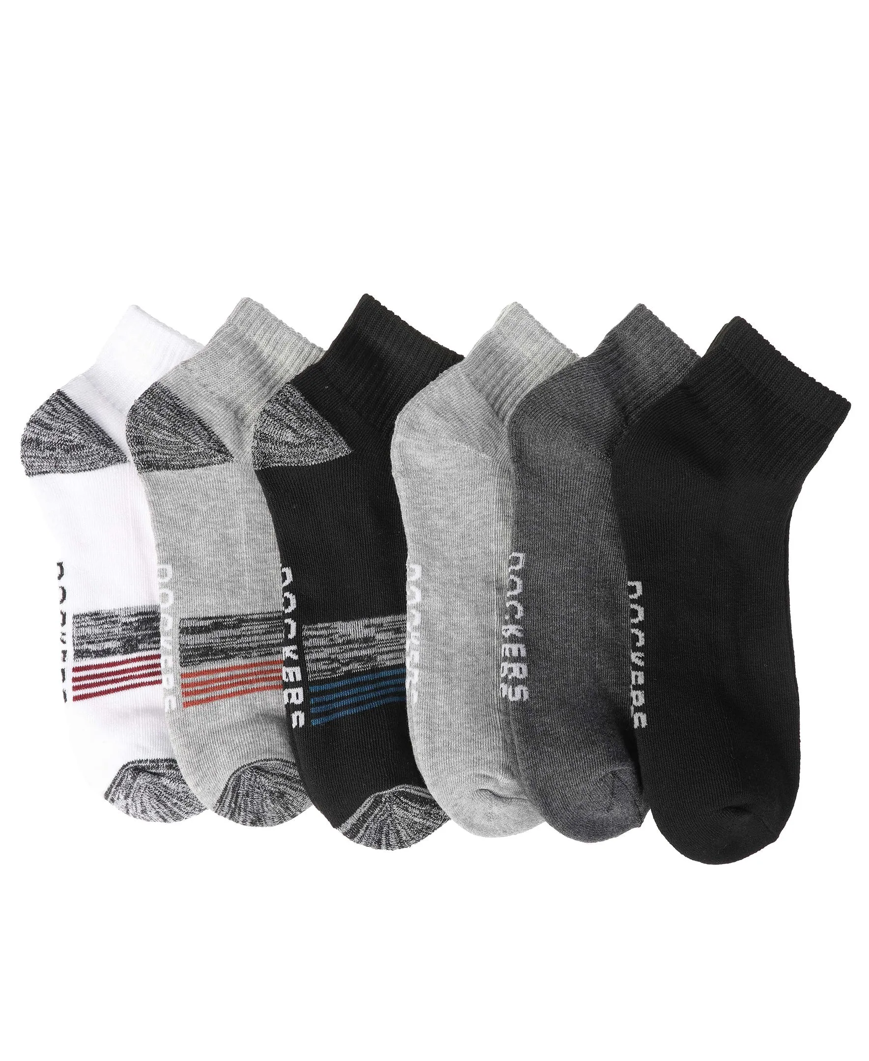 Dockers Mens Athletic Quarter Socks - 6-Pack Cushioned Sports and Workout Socks for Men size 10-13