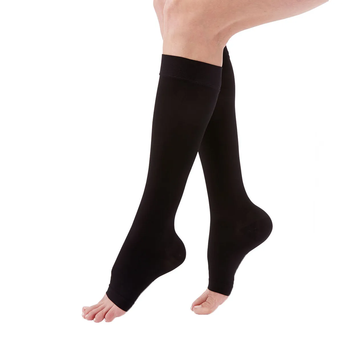 Duomed Advantage Soft Opaque Open Toe Knee Highs - 20-30 mmHg