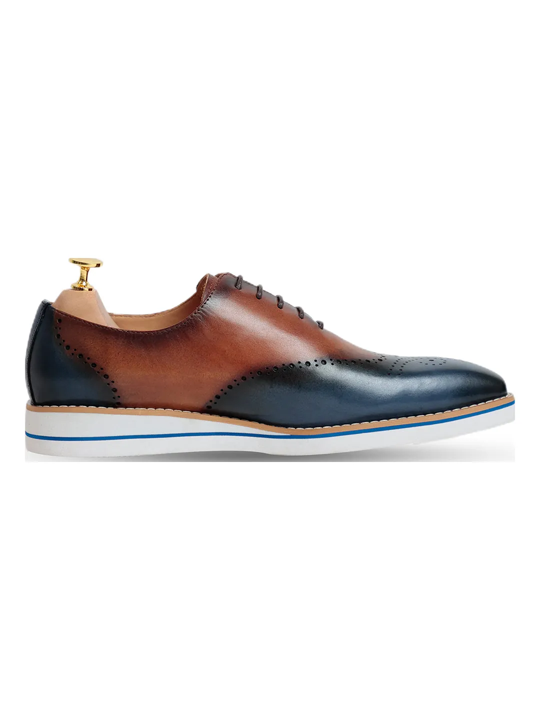 Ethen Blue Brown Oxford