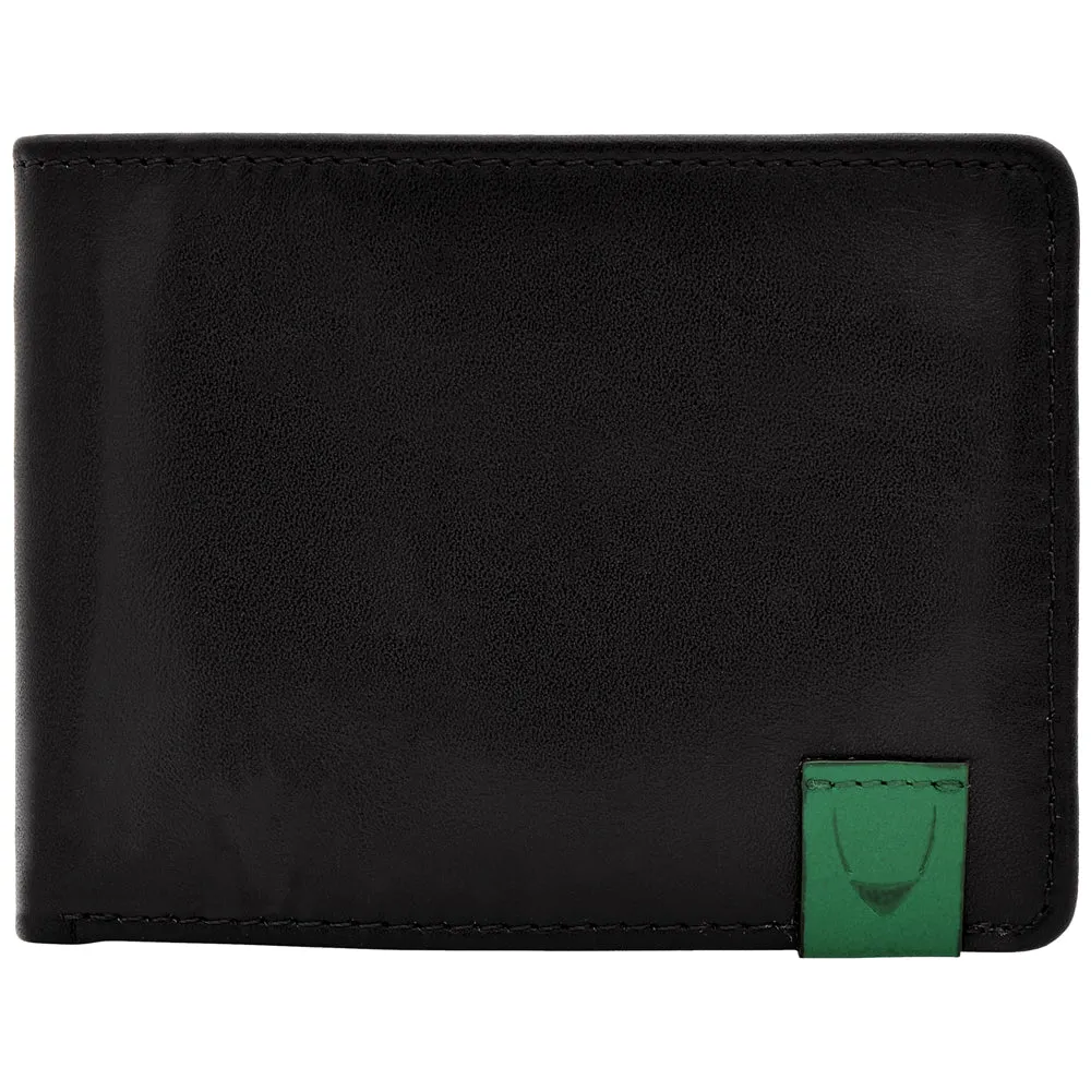 Hidesign Dylan Slim Thin Simple Leather Bifold Wallet Black