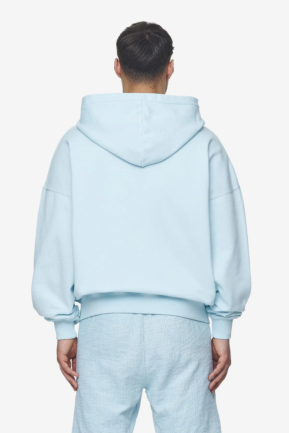 Leono Boxy Sweat Jacket Washed Baby Blue Baby Blue