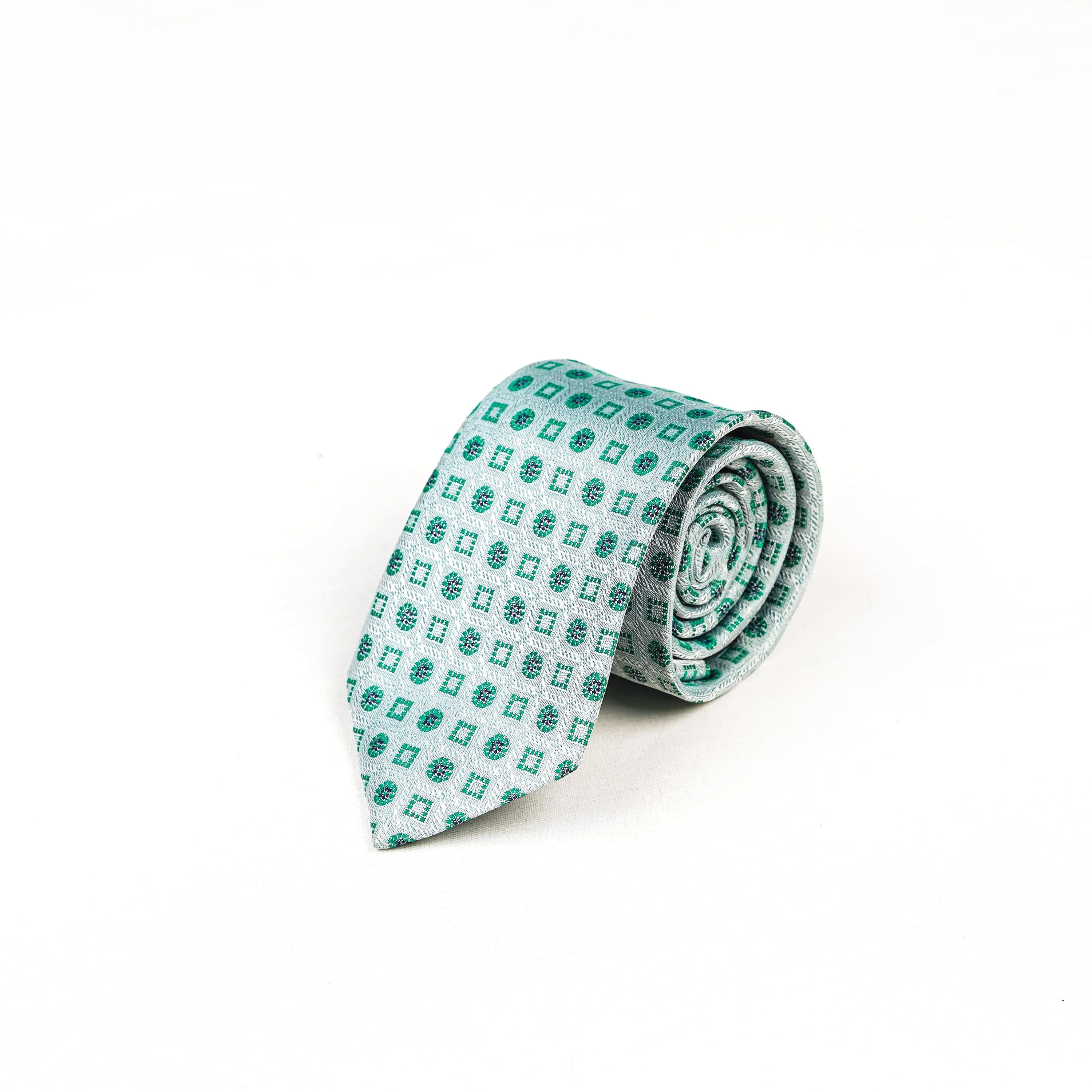 Light Green Checks Silk Rich Tie