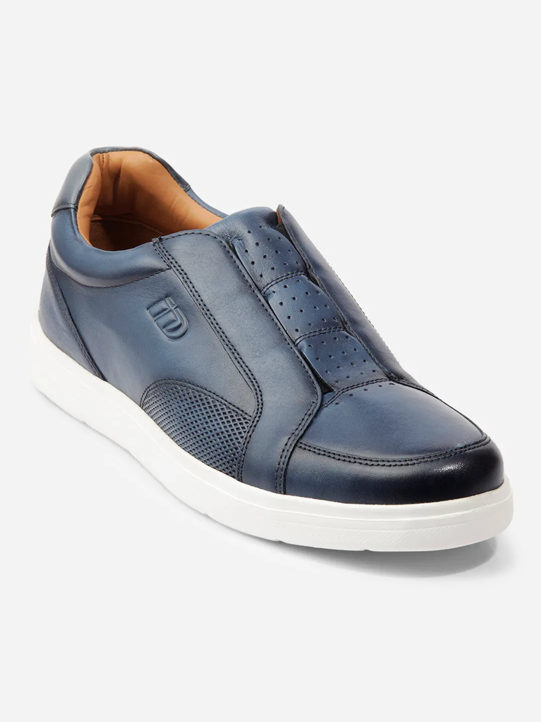 Men Blue Leather Sneaker (ID3088)