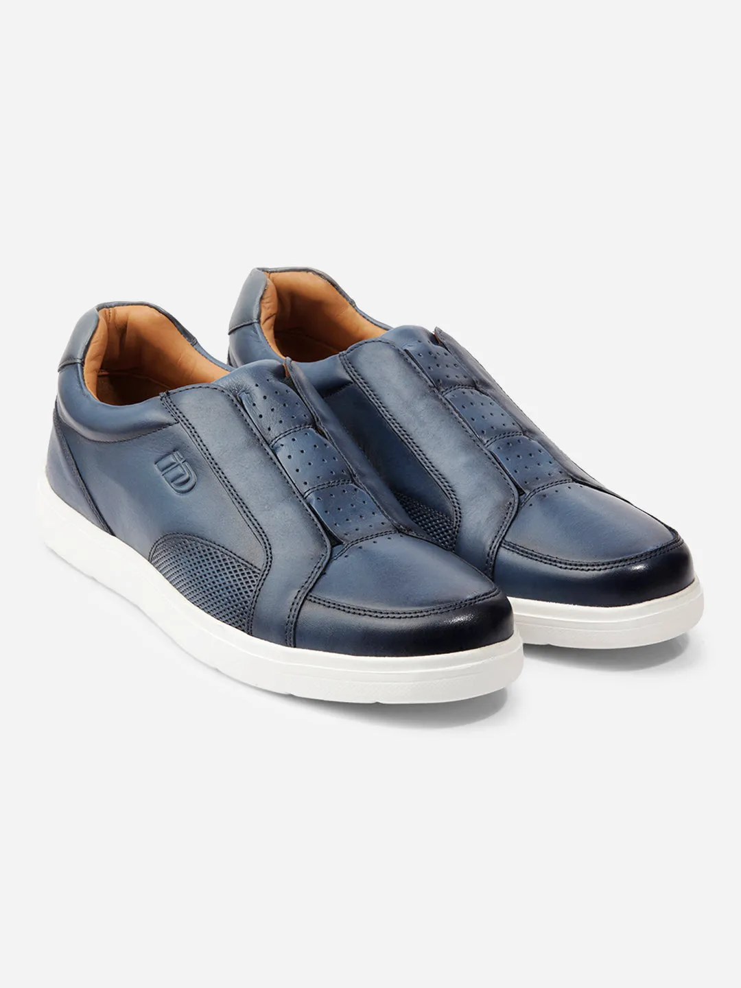 Men Blue Leather Sneaker (ID3088)