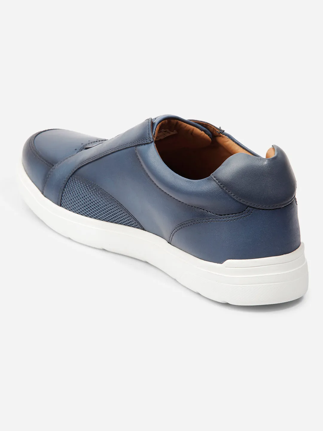 Men Blue Leather Sneaker (ID3088)