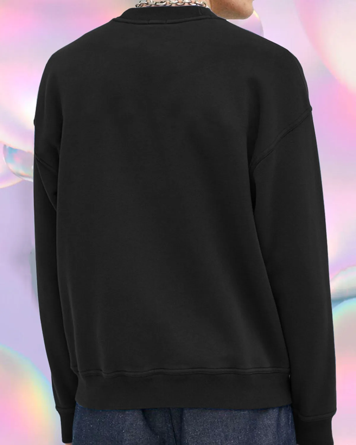 men crew-neck black Sweatshirt