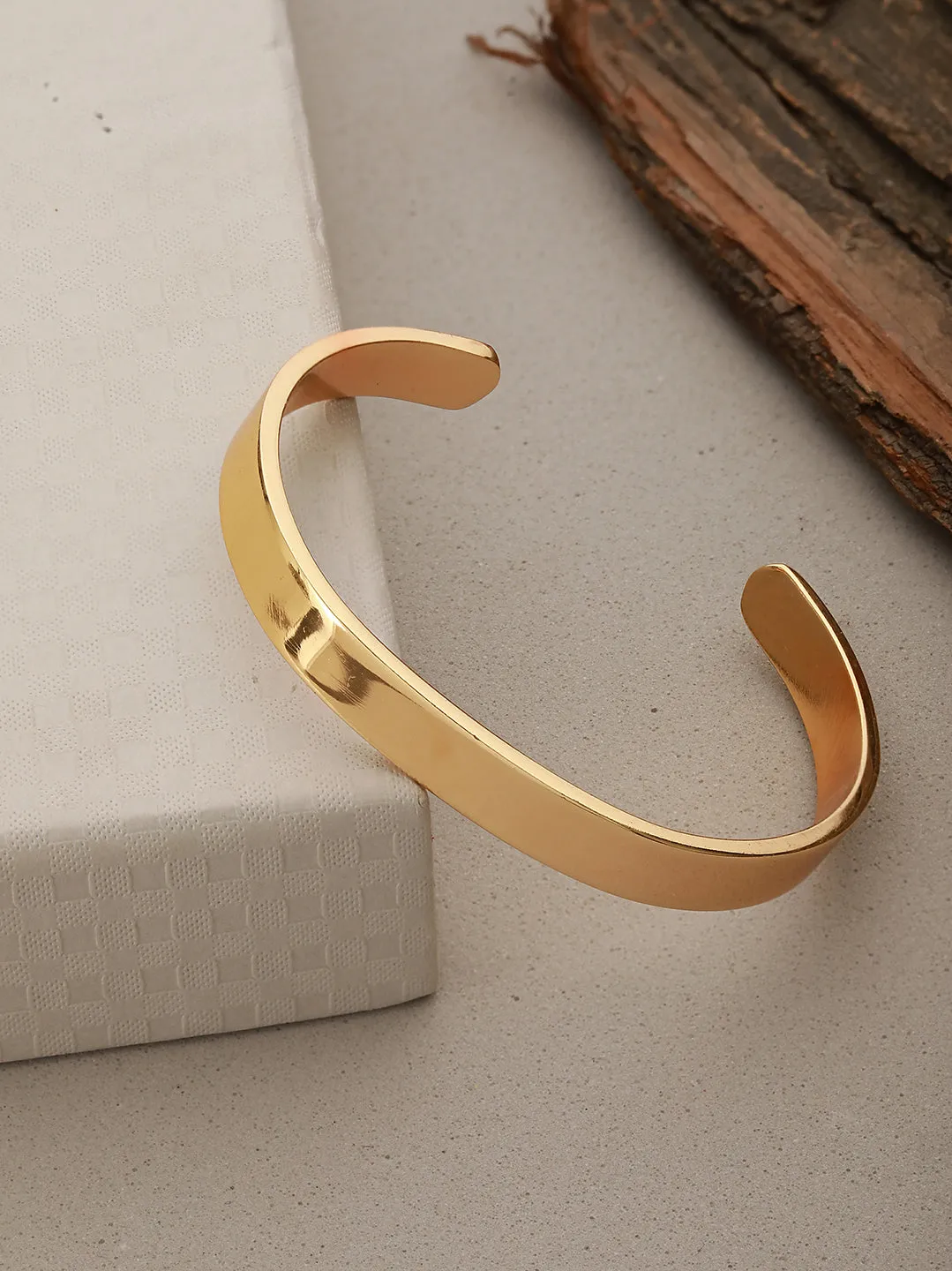 Men Gold-Toned Cuff Bracelet