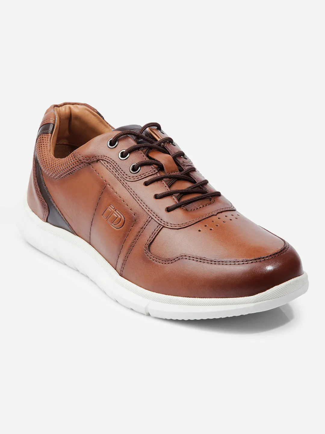 Men Tan Leather Sneaker (ID3086)