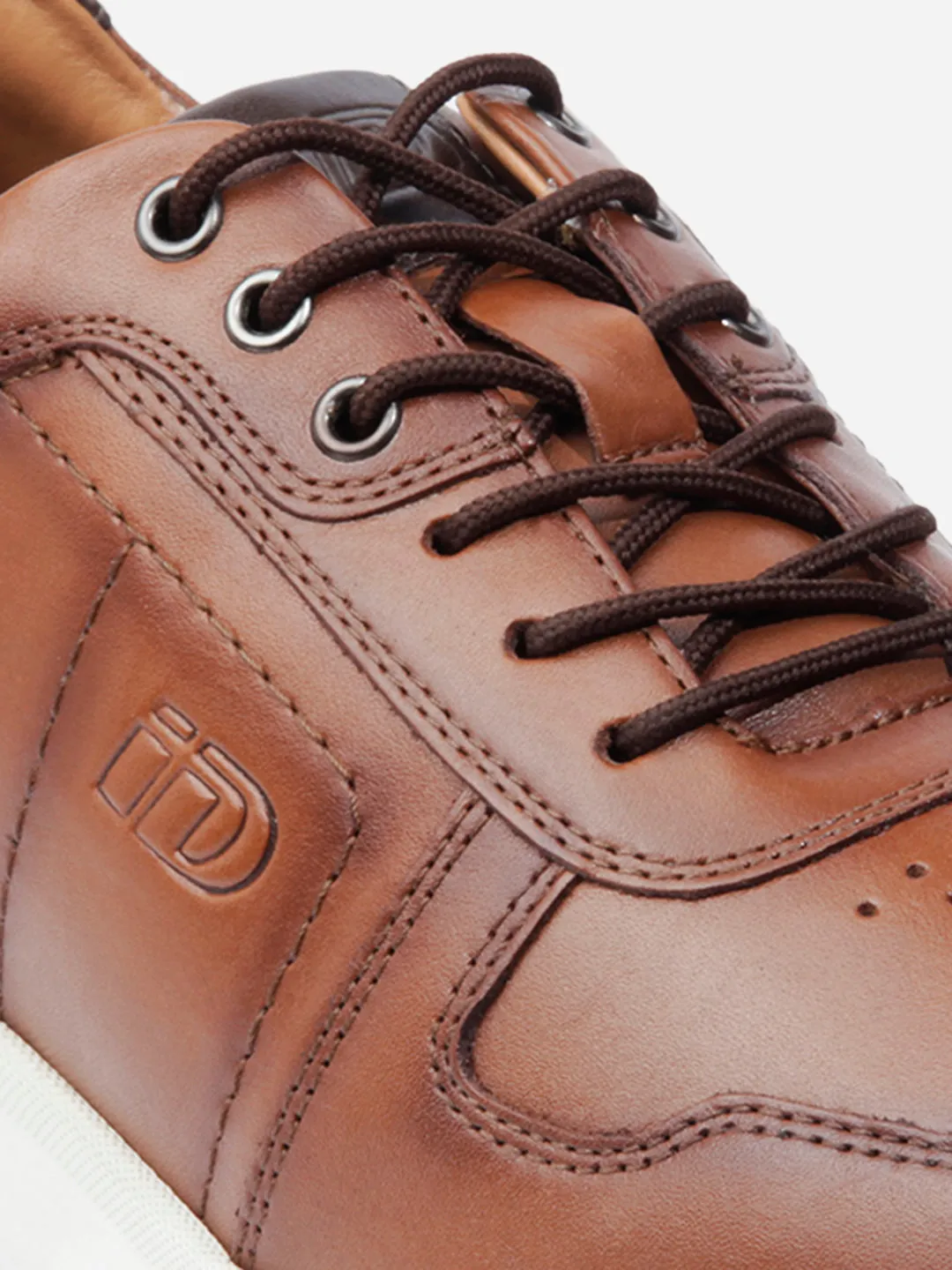 Men Tan Leather Sneaker (ID3086)