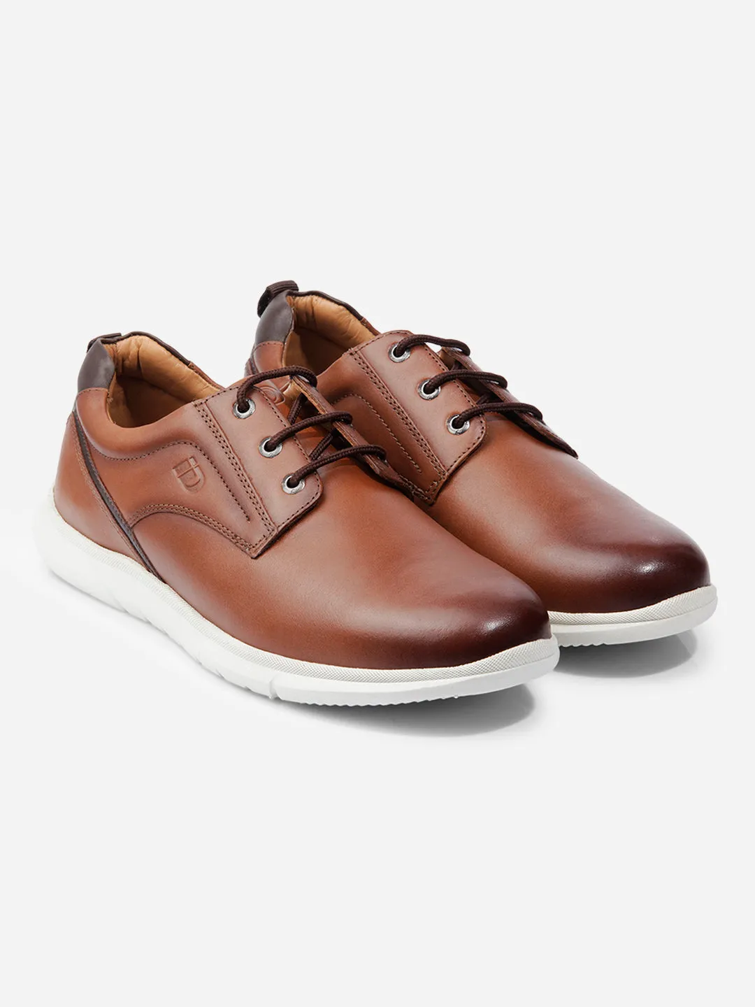 Men Tan Leather Sneaker (ID3087)