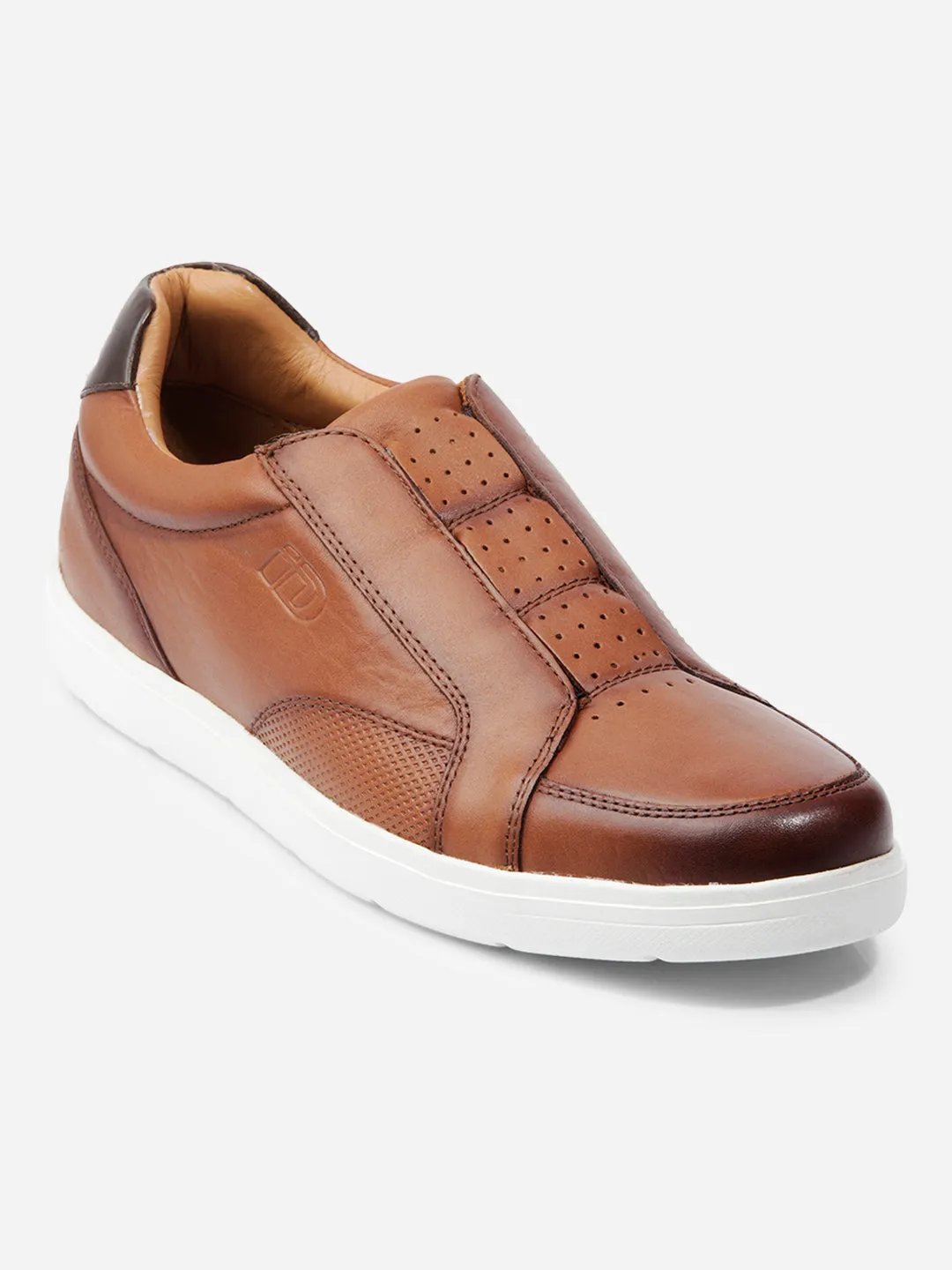 Men Tan Leather Sneaker (ID3088)