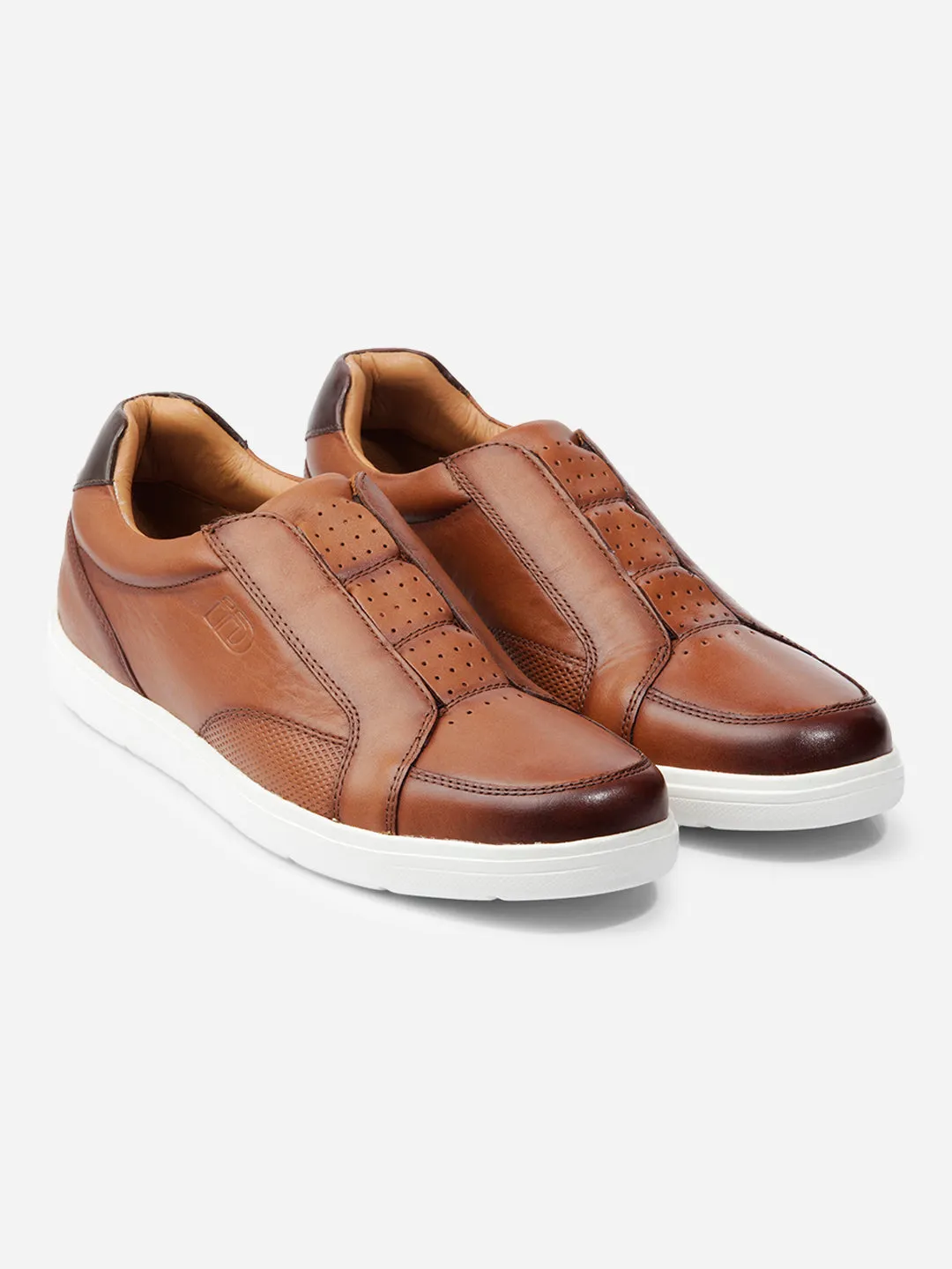 Men Tan Leather Sneaker (ID3088)