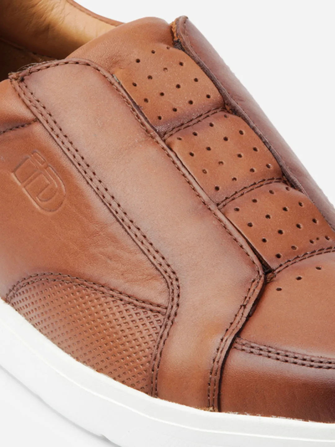 Men Tan Leather Sneaker (ID3088)