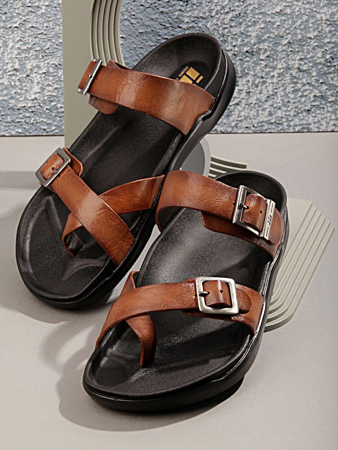 Men Tan Sandal / Slipper (ID4223)