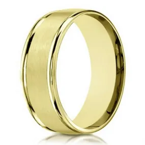 Men's Designer Wedding Band in 18K Yellow Gold, Satin Finish | 6mm