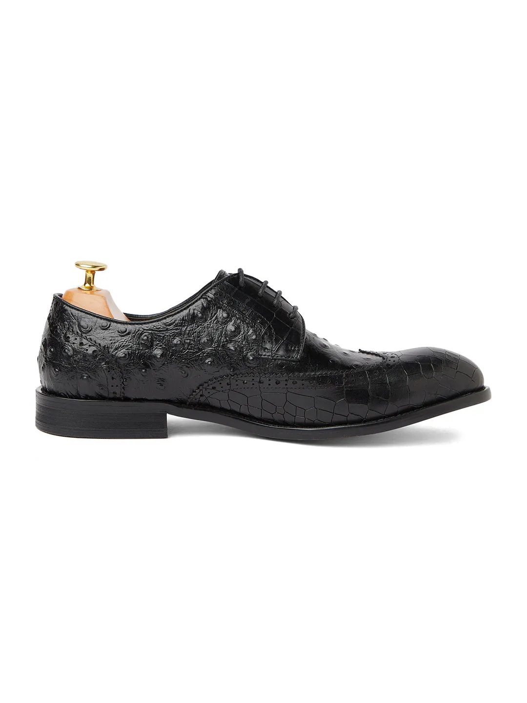 Ostrich Crocodile Oxford - Black