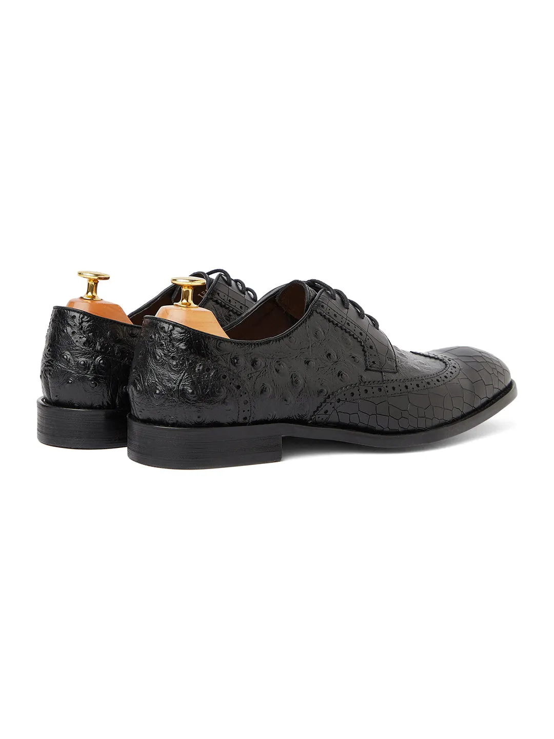 Ostrich Crocodile Oxford - Black