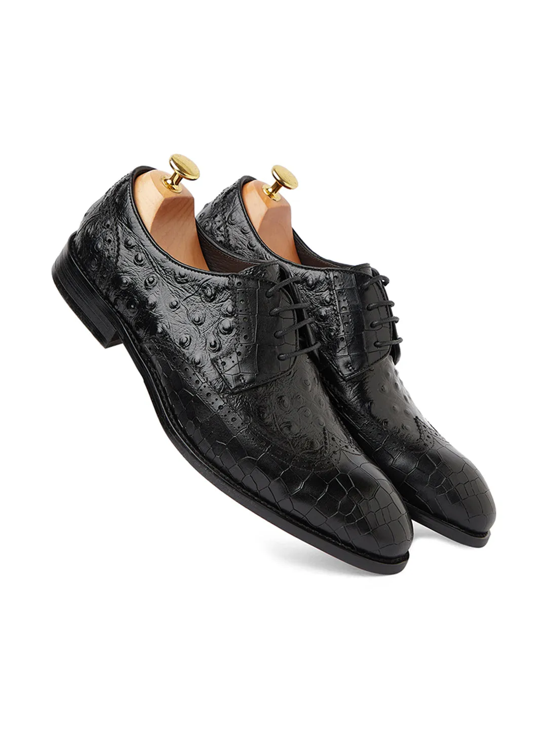 Ostrich Crocodile Oxford - Black