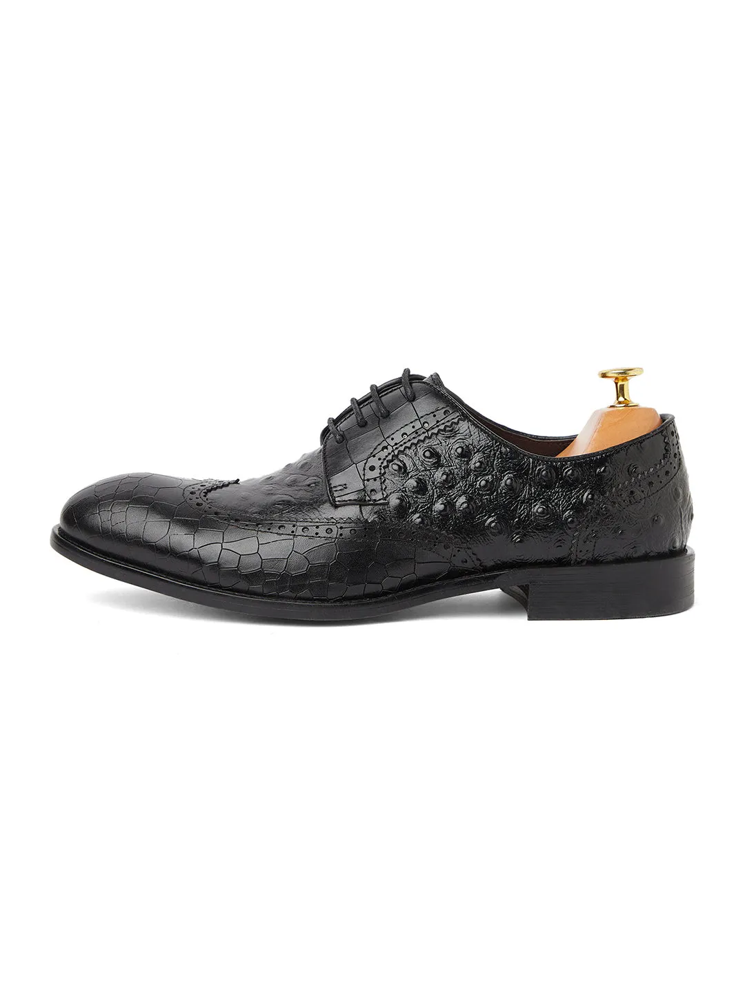 Ostrich Crocodile Oxford - Black