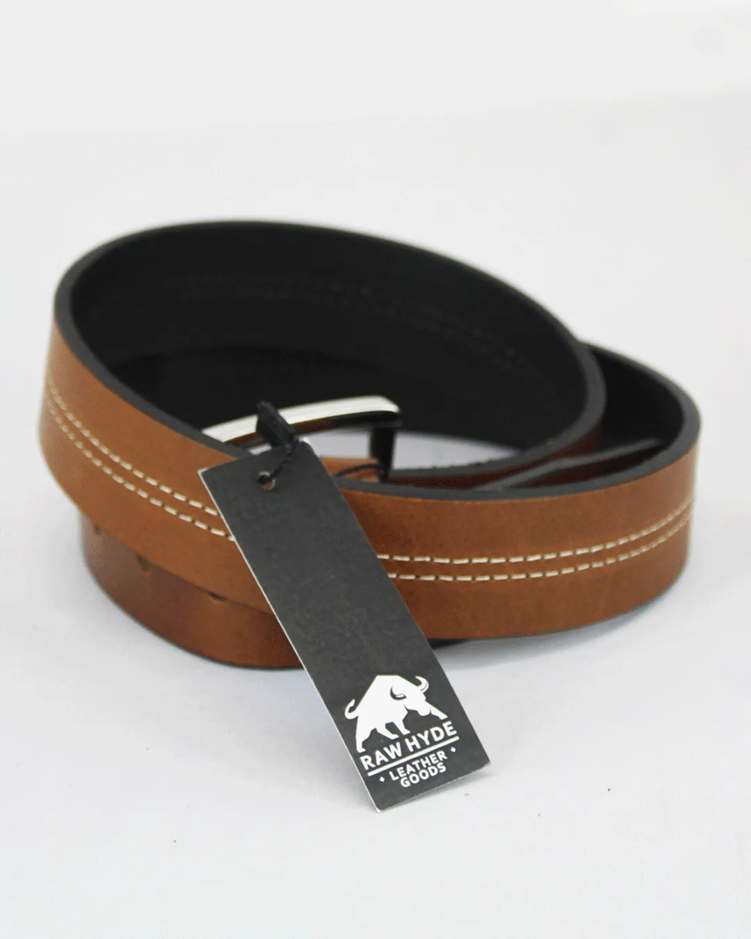 RAW HYDE WHITE STRIPE BROWN BELT