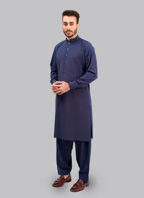 Shalwar Kameez - Kashghar Blue Textured