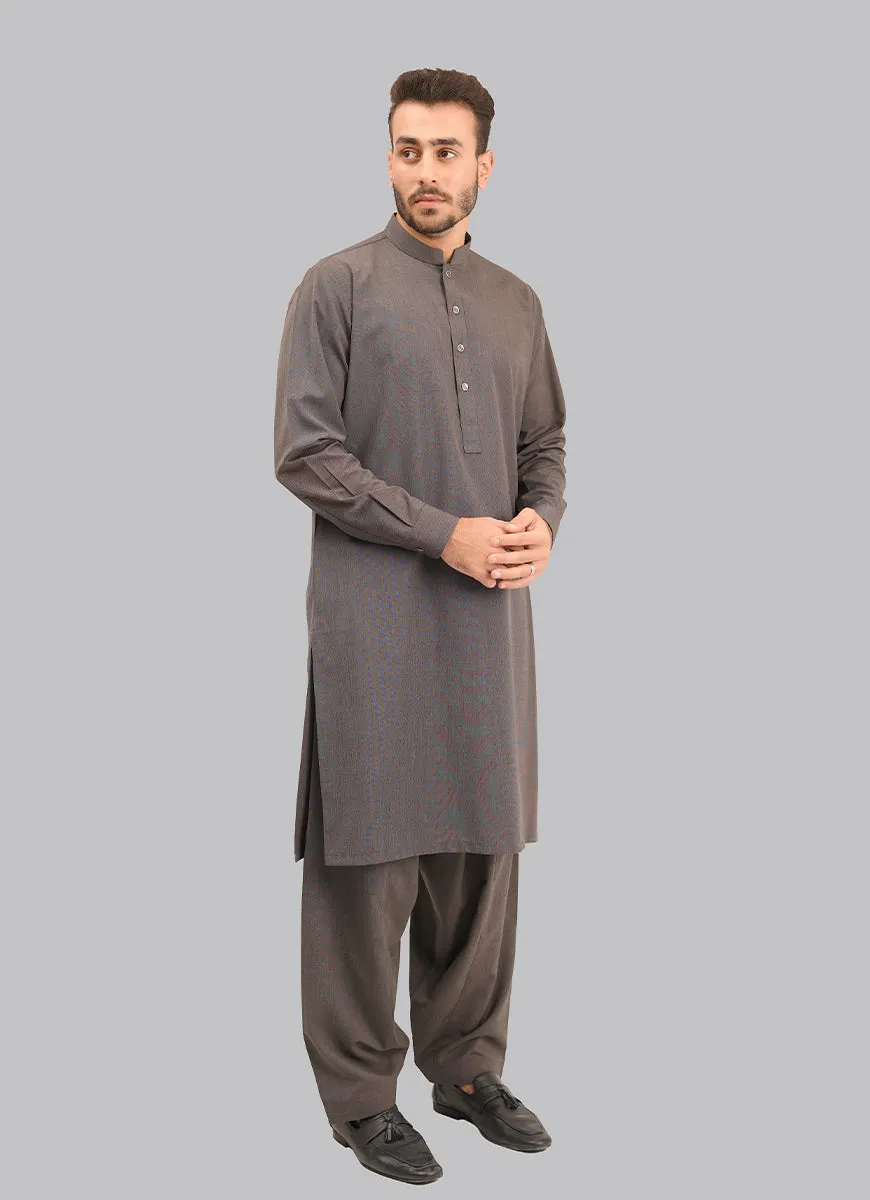 Shalwar Kameez - Kashghar Grey Textured