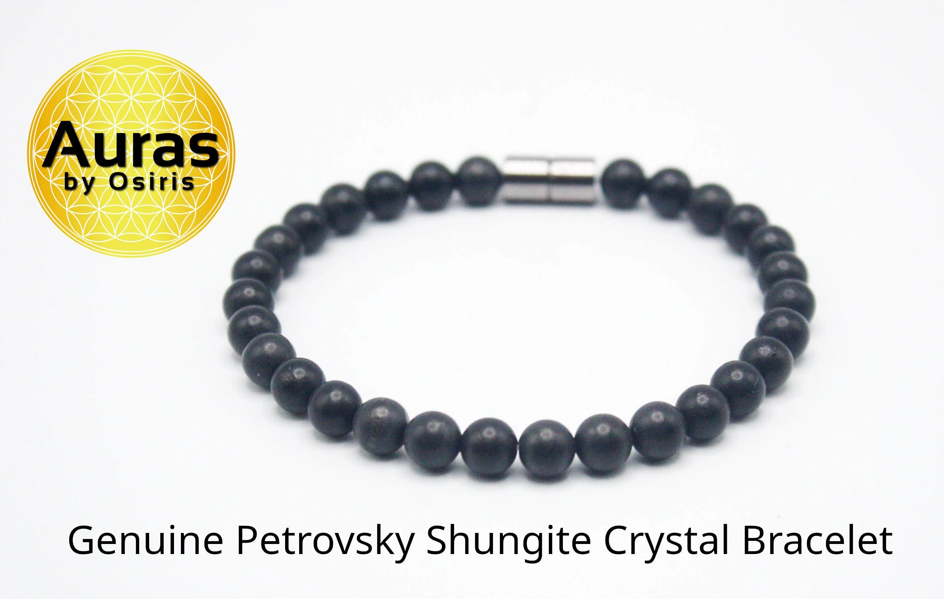 Shungite Bracelet for Men/Women 6mm/8mm/10mm Energy Protection Bracelet Genuine Shungite AAA Grade with Magnetic Clasp