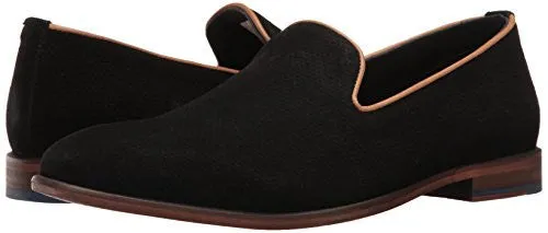 STEVE MADDEN MEN'S TASLYN SLIP-ON LOAFER, BLACK SUEDE, 8 M US