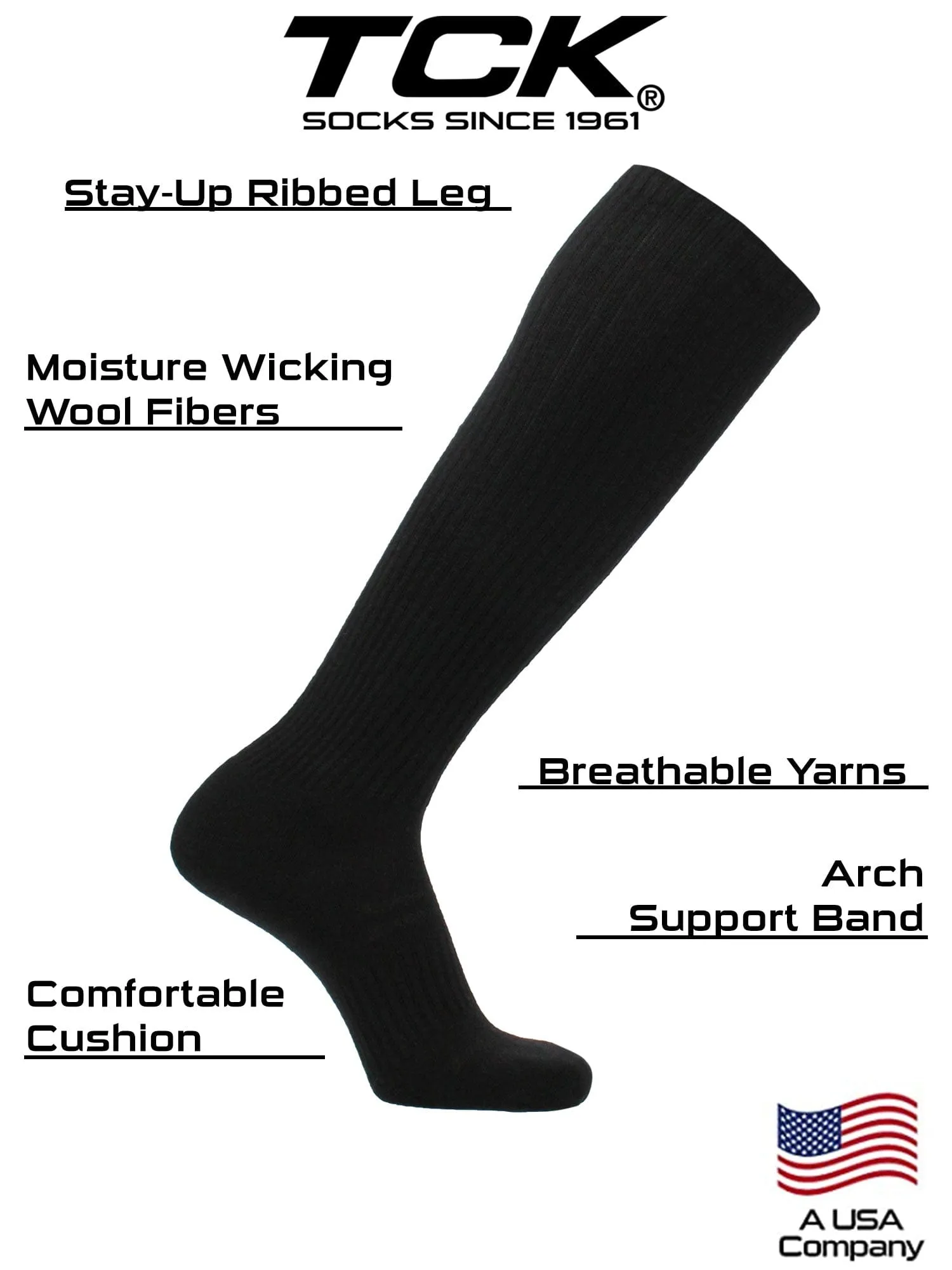 Tall Knee High Wool Work Socks Multi-Pack