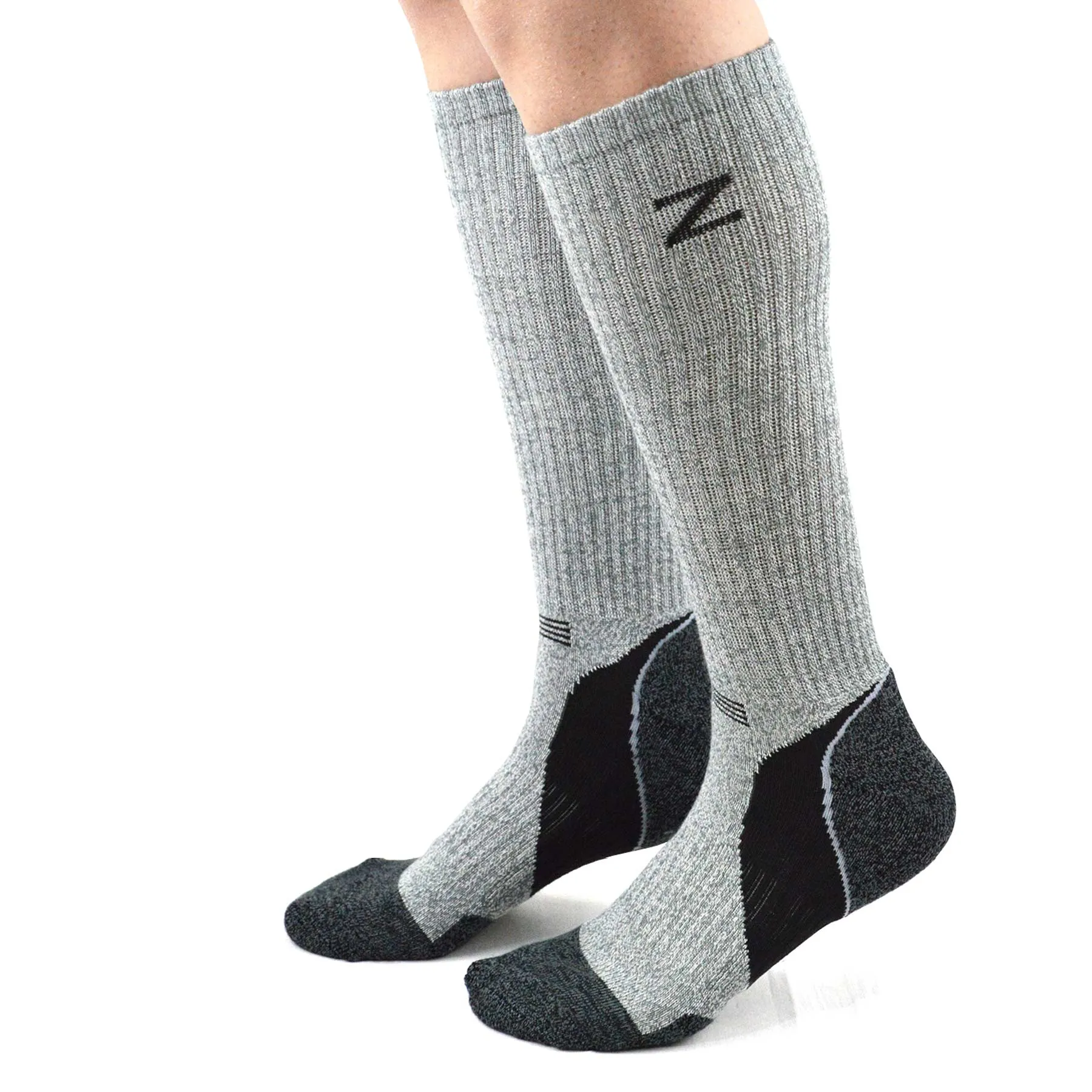 TeeHee Socks Men's Hiker Bamboo Crew Colorblock 2-Pack (51017)