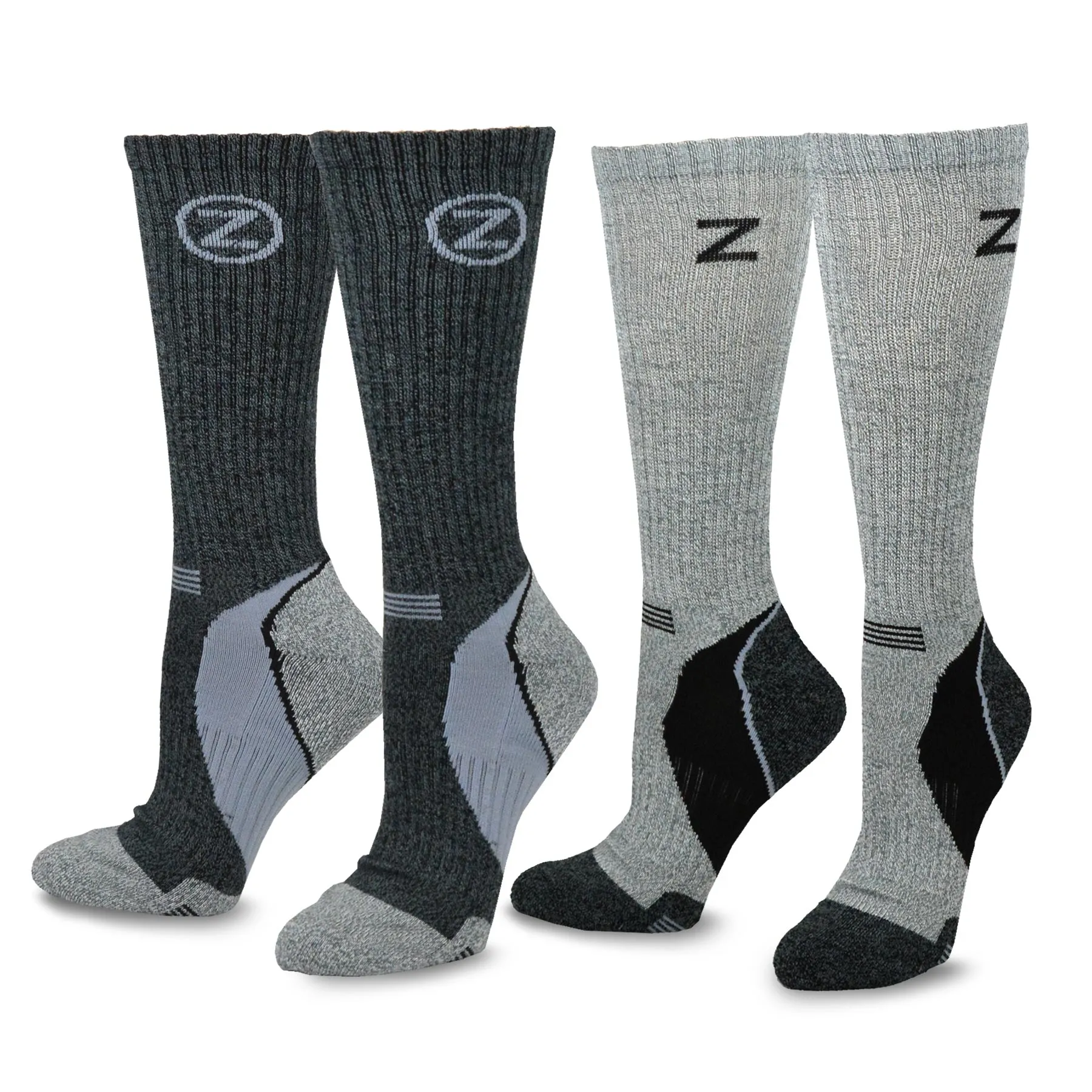 TeeHee Socks Men's Hiker Bamboo Crew Colorblock 2-Pack (51017)